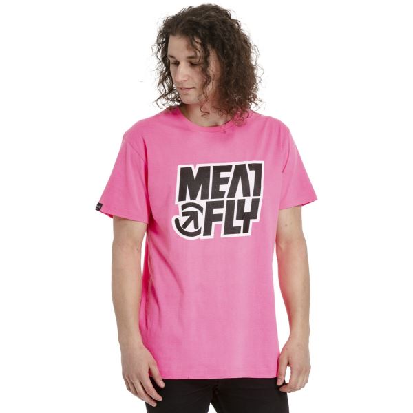 Meatfly Repash férfi póló neon rózsaszín