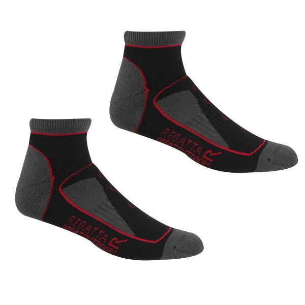 Női zokni Regatta SAMARIS TRAIL fekete / piros