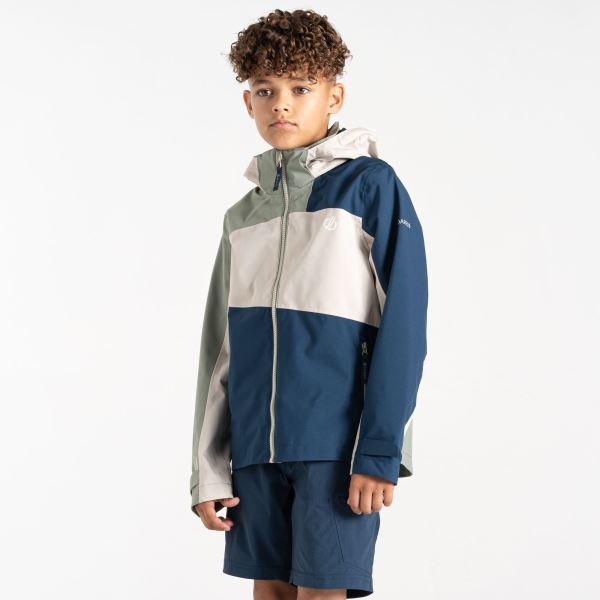 Gyermek kültéri kabát Dare2b EXPLORE kék/zöld szürke