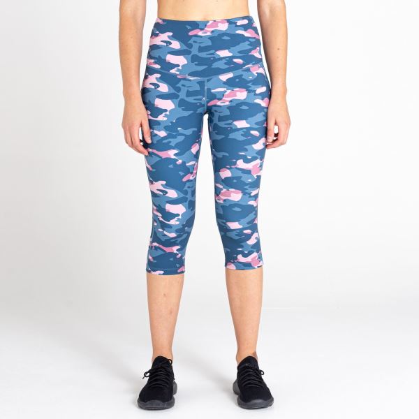 Női 3/4 sport leggings Dare2b INFLUENTIAL kék / rózsaszín