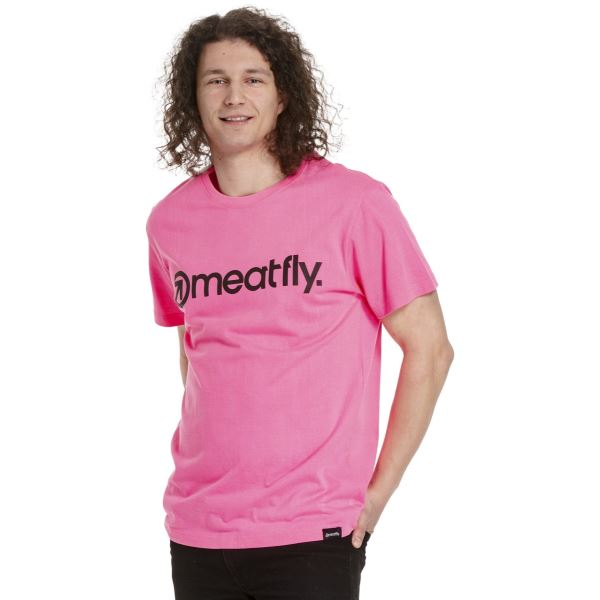 Férfi póló Meatfly MF Logo rózsaszín
