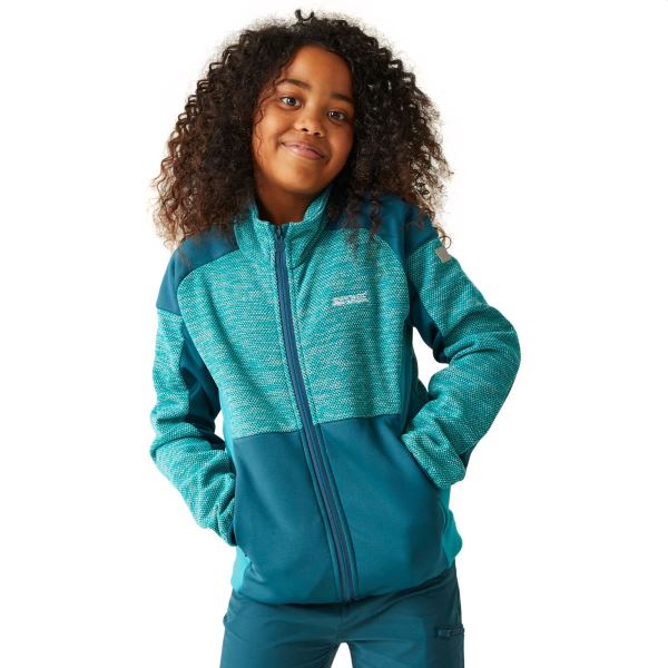 Gyermek polár pulóver Regatta HIGHTON III kék/zöld