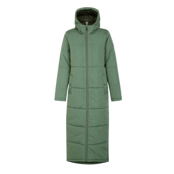 Női hosszú téli steppelt kabát REPUTABLE II zöld