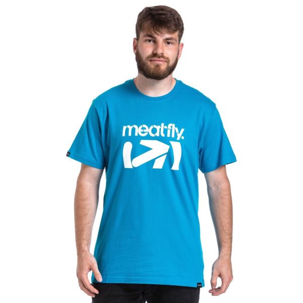 Meatfly férfi póló Podium kék