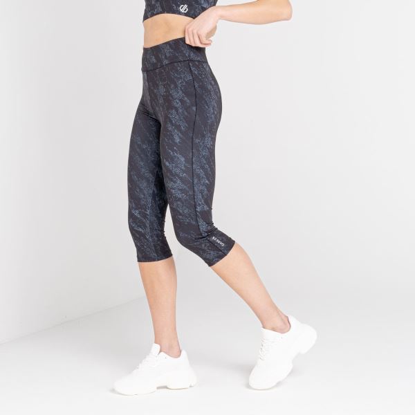 Női 3/4-es sport leggings Dare2b INFLUENTIAL szürke/fekete