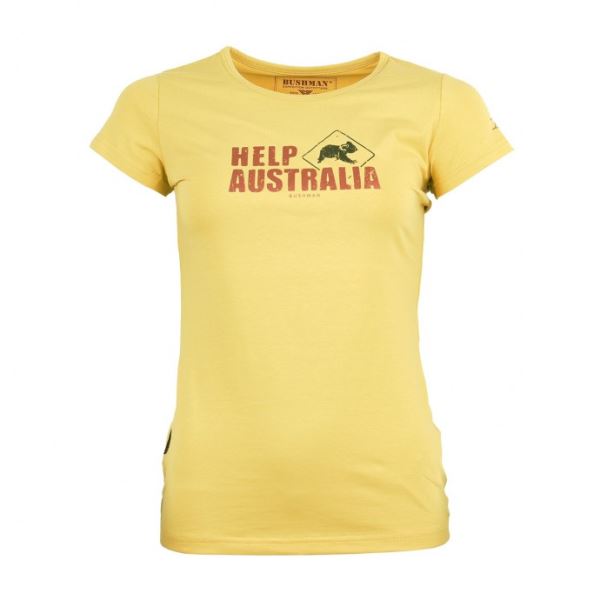 Női póló BUSHMAN HELP AUSTRALIA W sárga