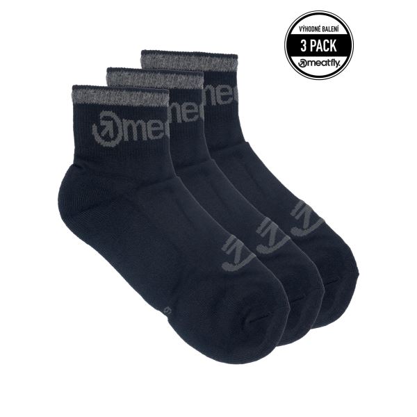Uniszex zokni Meatfly Middle Triple fekete/fekete