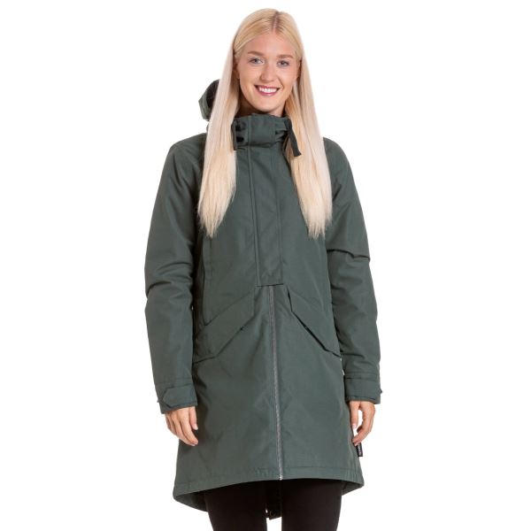 Női téli kabát Meatfly Beth Parka sötétzöld
