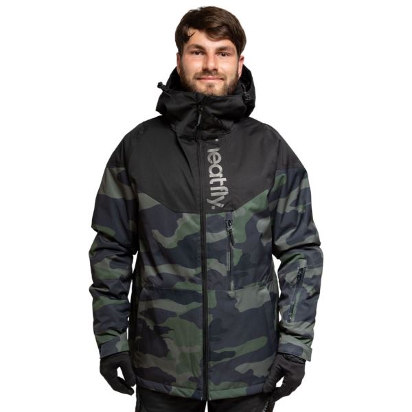 Férfi Meatfly SNB & SKI Hoax Premium Black/Camo kabát