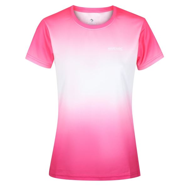 Női funkcionális póló Regatta FINGAL V fehér / rózsaszín