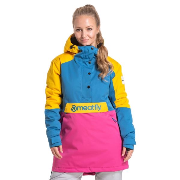 Női kabát Meatfly SNB & SKI Aiko Premium sárga/kék/rózsaszín