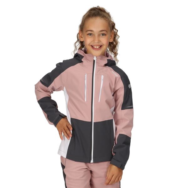 Gyermek vízálló kabát Regatta HIGHTON IV rózsaszín/szürke