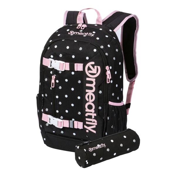Meatfly Basejumper hátizsák + INGYENES tolltartó fekete/rózsaszín