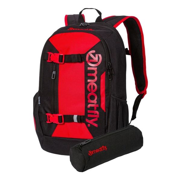 Meatfly Basejumper hátizsák + INGYENES tolltartó piros/fekete