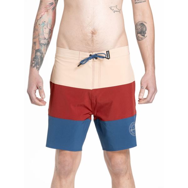 Férfi fürdőruha Meatfly Ernie Boardshorts 19" kék/piros/krém