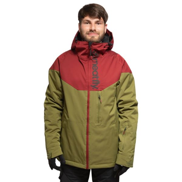 Férfi kabát Meatfly SNB & SKI Hoax Premium zöld/piros