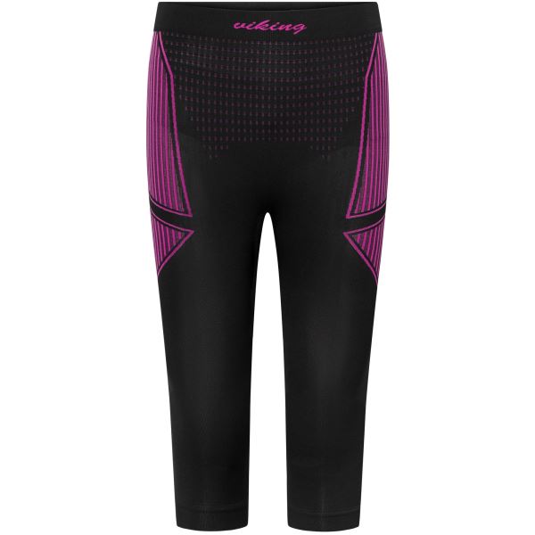 Női 3/4-es termikus leggings Viking ETNA fekete/rózsaszín