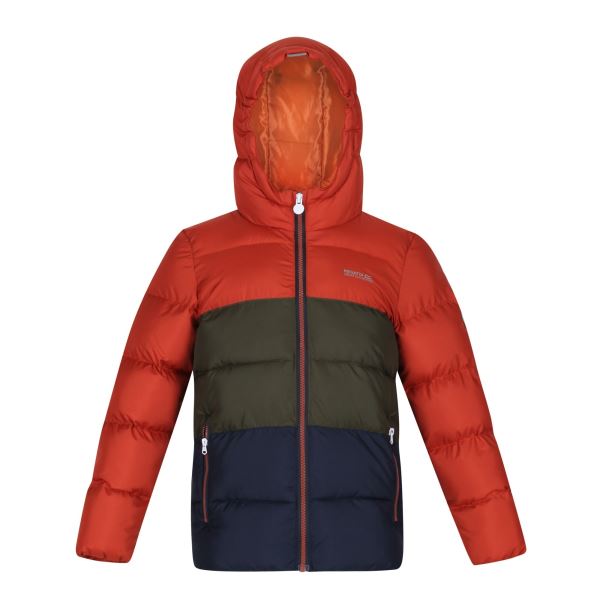 Gyermek téli kabát Regatta LOFTHOUSE V narancssárga / zöld / kék