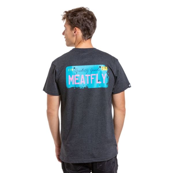 Meatfly Plate férfi póló sötétszürke