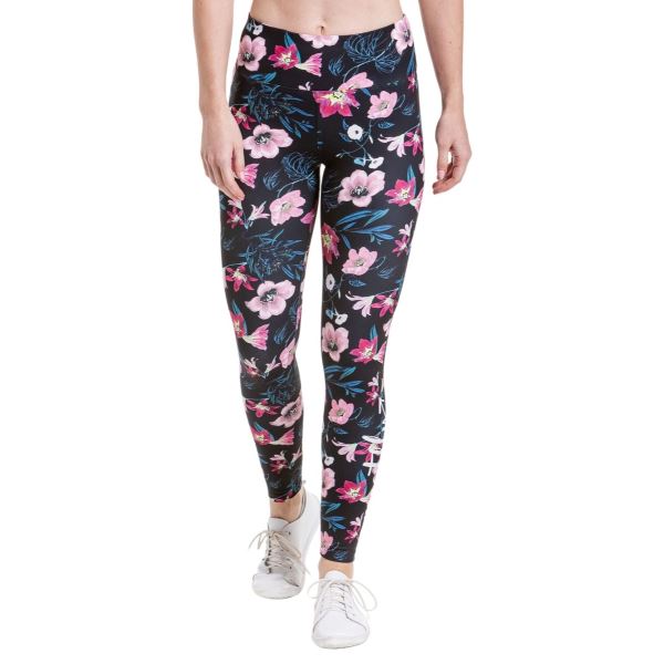 Női leggings Meatfly Arabel fekete/rózsaszín virágokkal