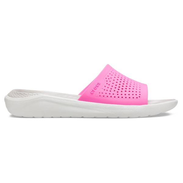 Női papucs Crocs LiteRide Slide rózsaszín / fehér