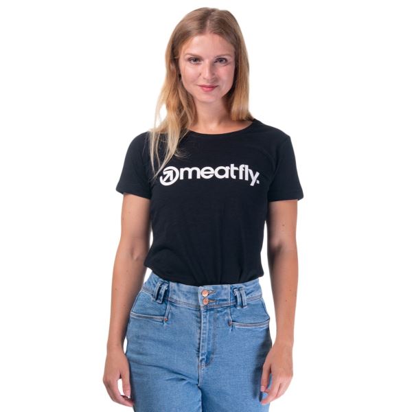 Női póló Meatfly MF Logo fekete
