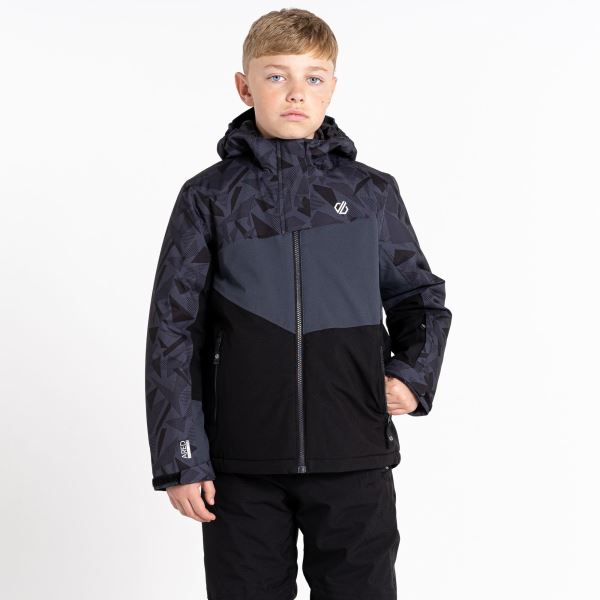 Gyermek téli kabát Dare2b HUMOR II fekete/szürke