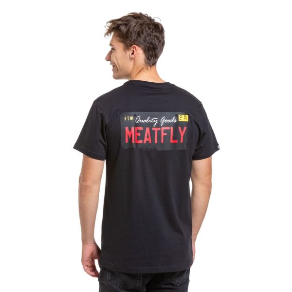 Férfi póló Meatfly Plate fekete