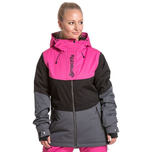 Női Meatfly SNB & SKI Kirsten Premium fekete/rózsaszín dzseki