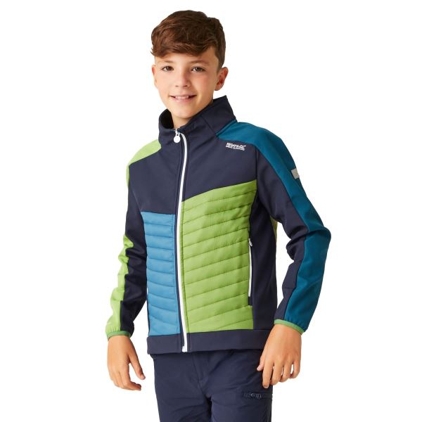 Gyermek hibrid kabát Regatta BRYNDEN kék/zöld