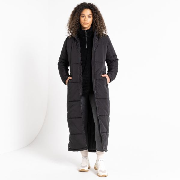 Női hosszú téli steppelt kabát REPUTABLE II fekete