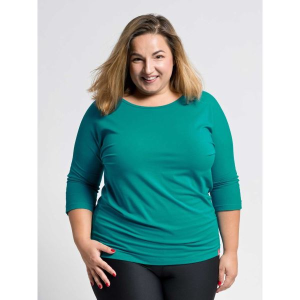 Női pamut póló Plus Size CityZen elasztán smaragddal