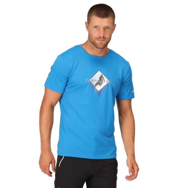 Férfi funkcionális póló Regatta FINGAL SLOGAN II kék